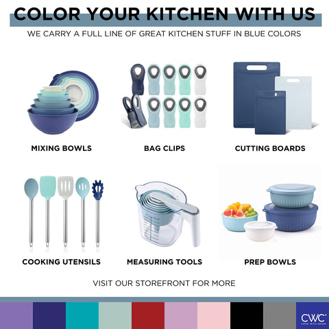 Dishwasher safe blue COOK WITH COLOR bowls for easy cleaning