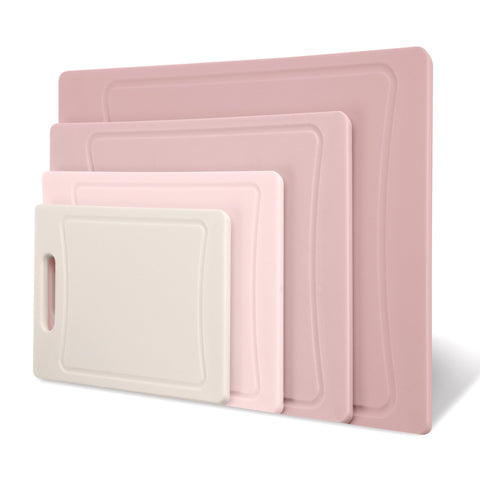 COOK WITH COLOR dishwasher-safe pink cutting board for quick cleanup