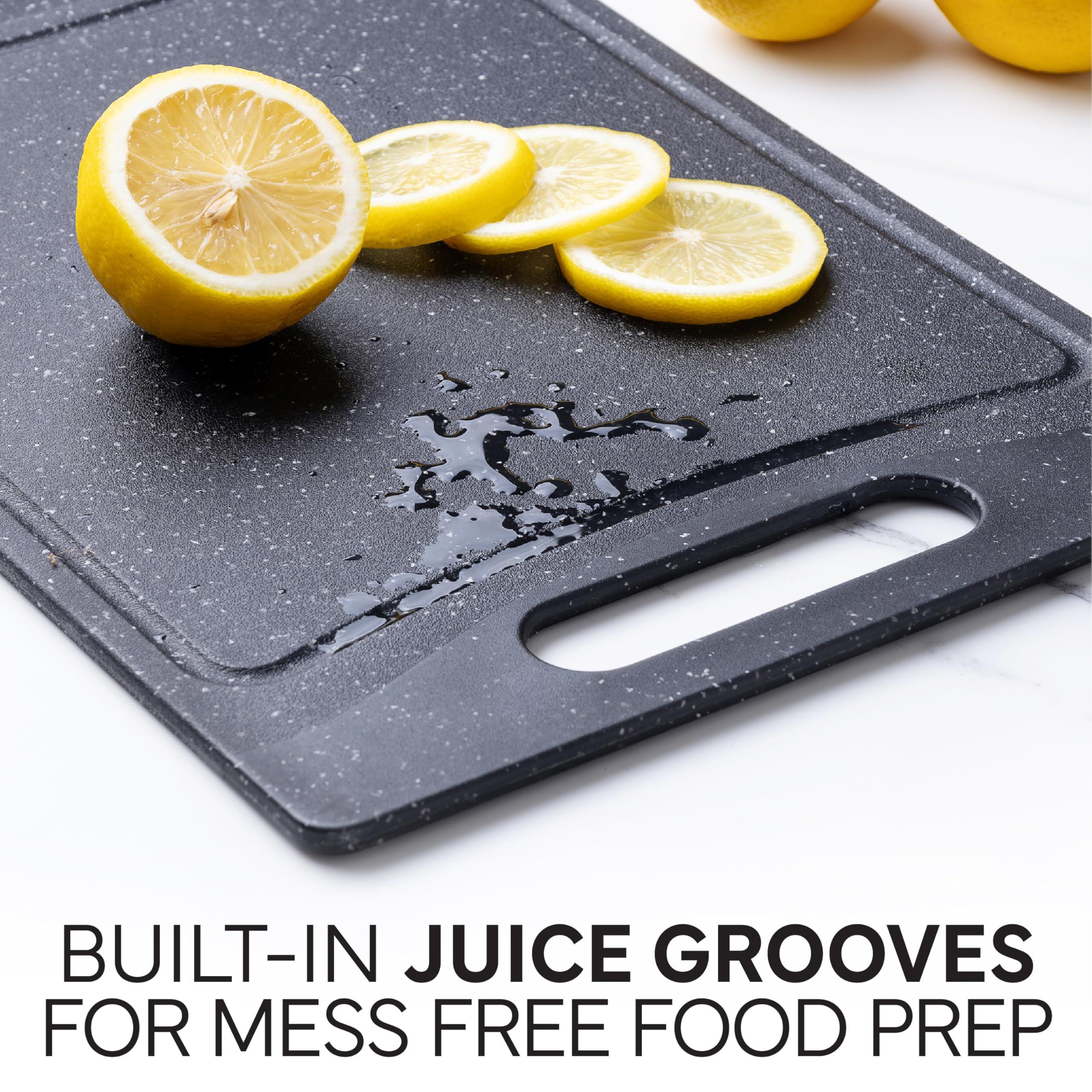 COOK WITH COLOR easy grip handle helps carrying and hanging after use.