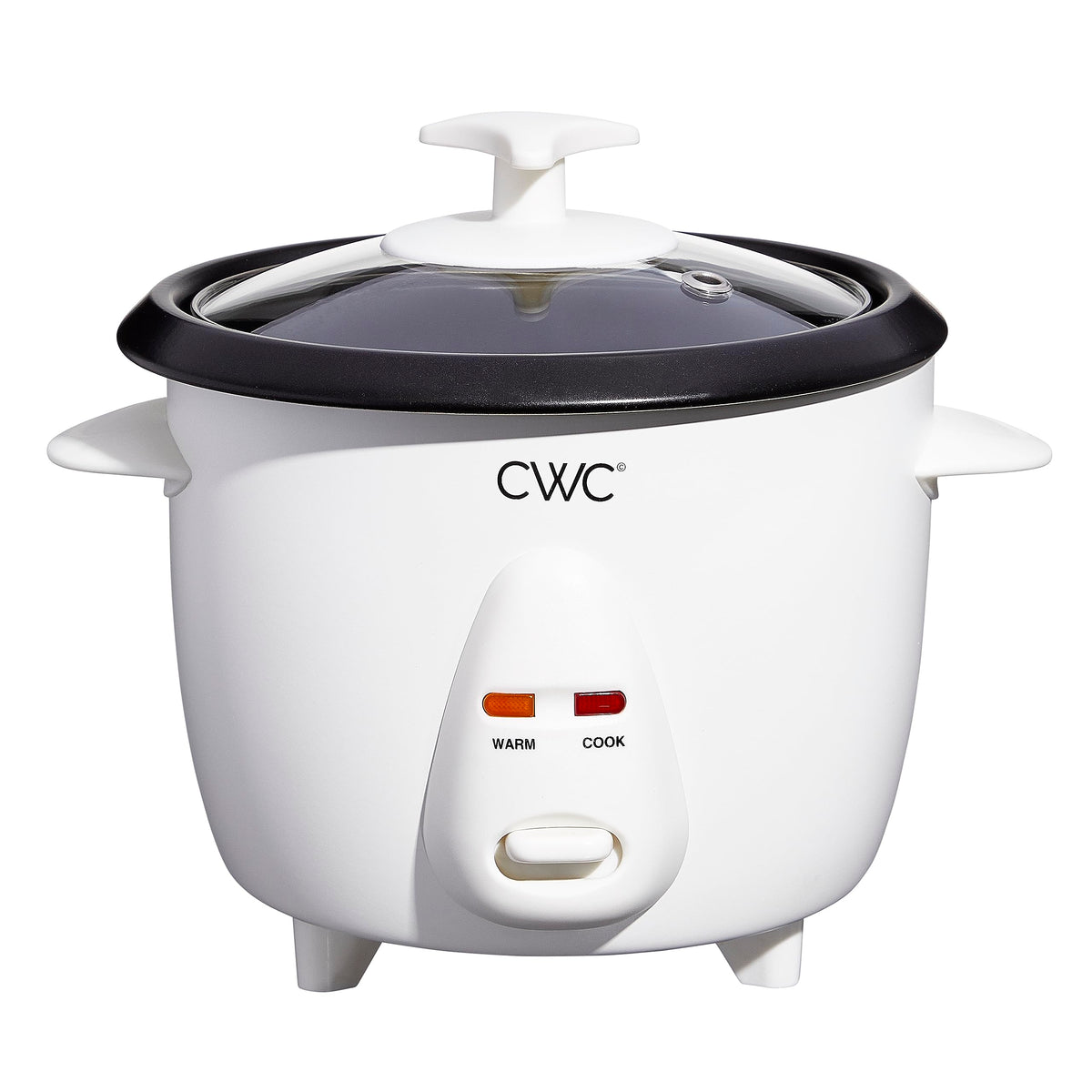 Cook With Color 6 Cup Rice Cooker front view showing compact design for easy kitchen use.