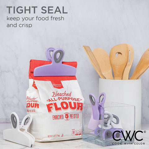 COOK WITH COLOR lavender heavy-duty clip close-up showing strong grip