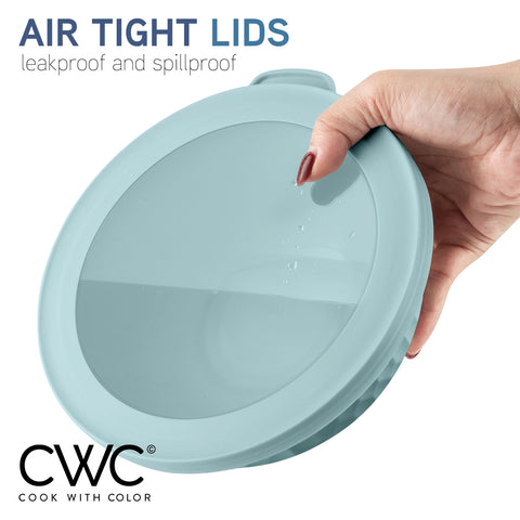 Microwave safe blue COOK WITH COLOR bowls for reheating small portions