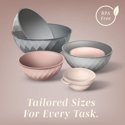 Cook With Color microwave-safe bowls heat ingredients quickly.