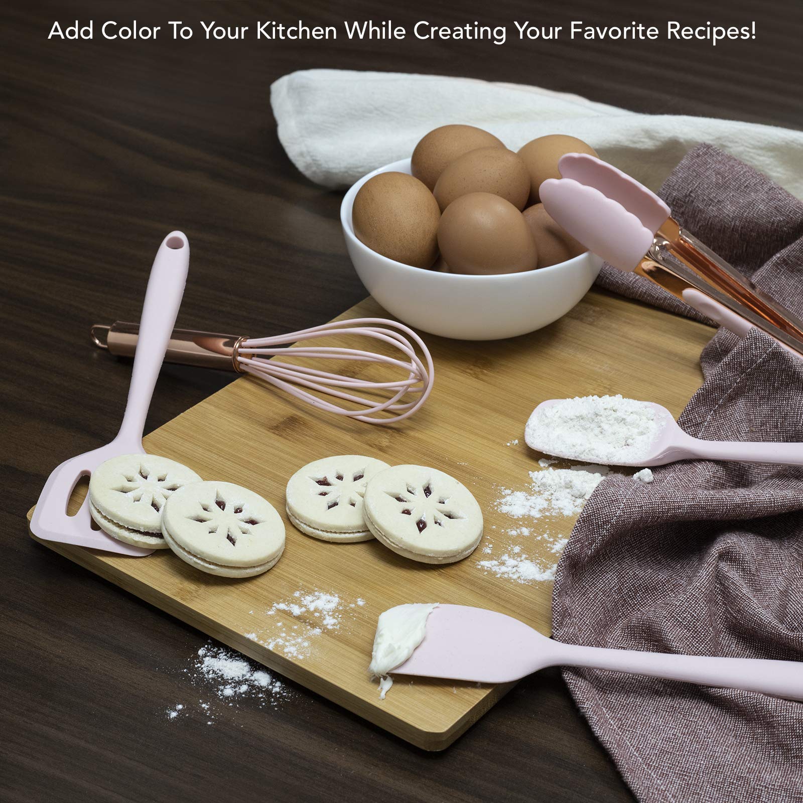 COOK WITH COLOR mini spatula pink lightweight for small batch prep