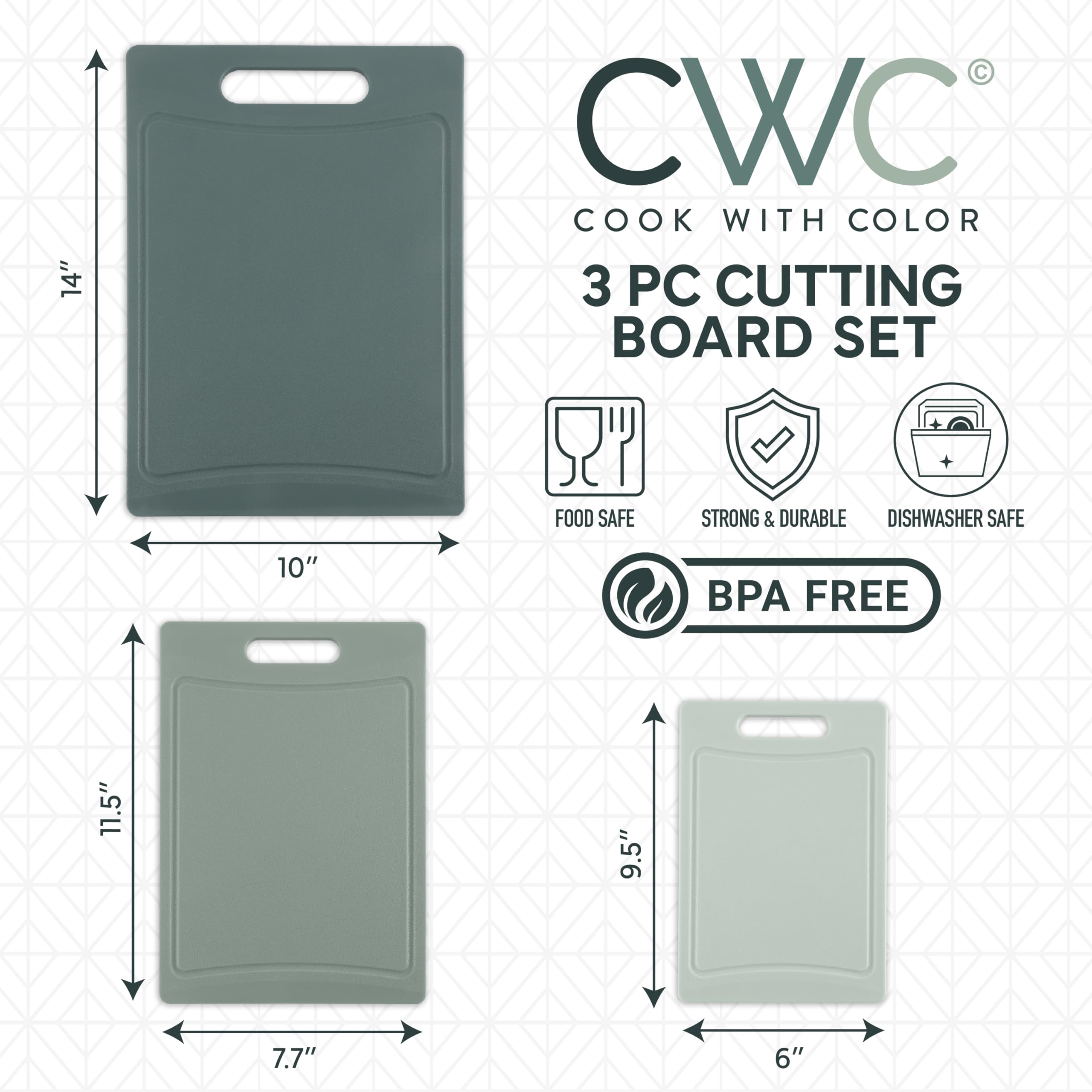 COOK WITH COLOR mint large 14-inch board ideal for meat and vegetables.