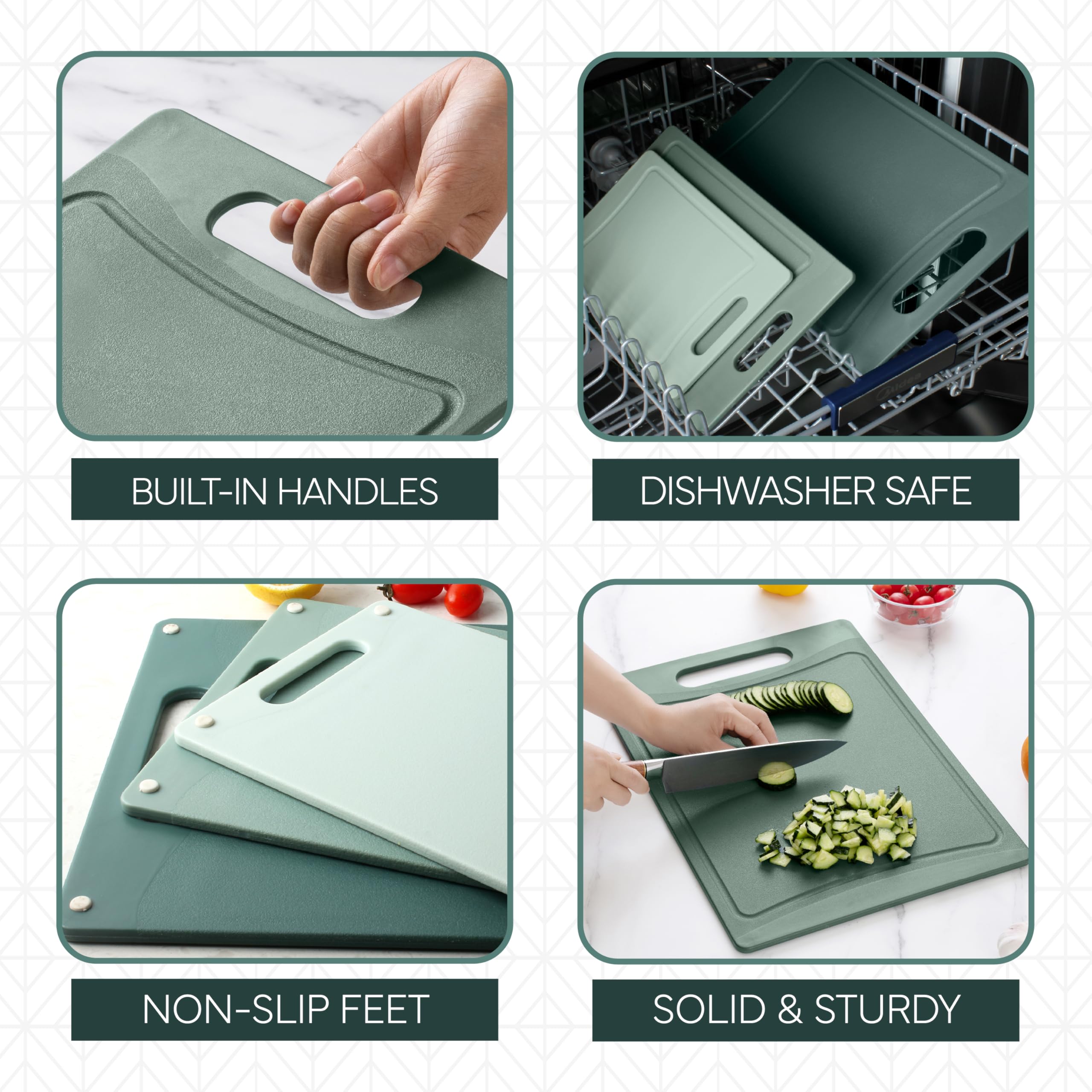 COOK WITH COLOR mint small 9.5-inch board for quick fruit slicing.