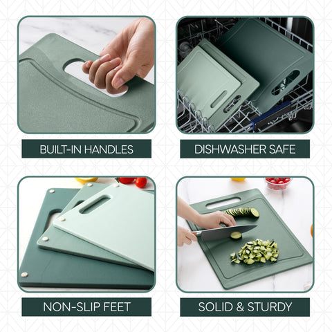 COOK WITH COLOR mint small 9.5-inch board for quick fruit slicing.