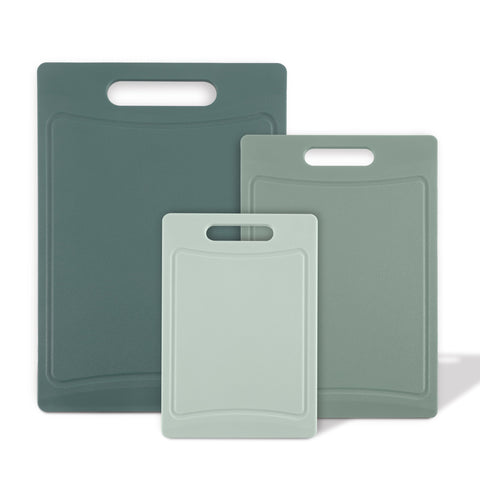 COOK WITH COLOR mint cutting boards protect counters while knife-friendly surface.