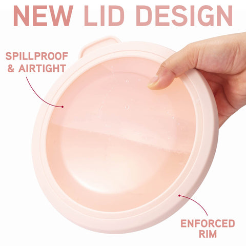 COOK WITH COLOR rose bowls with lids demonstrate secure storage for leftovers