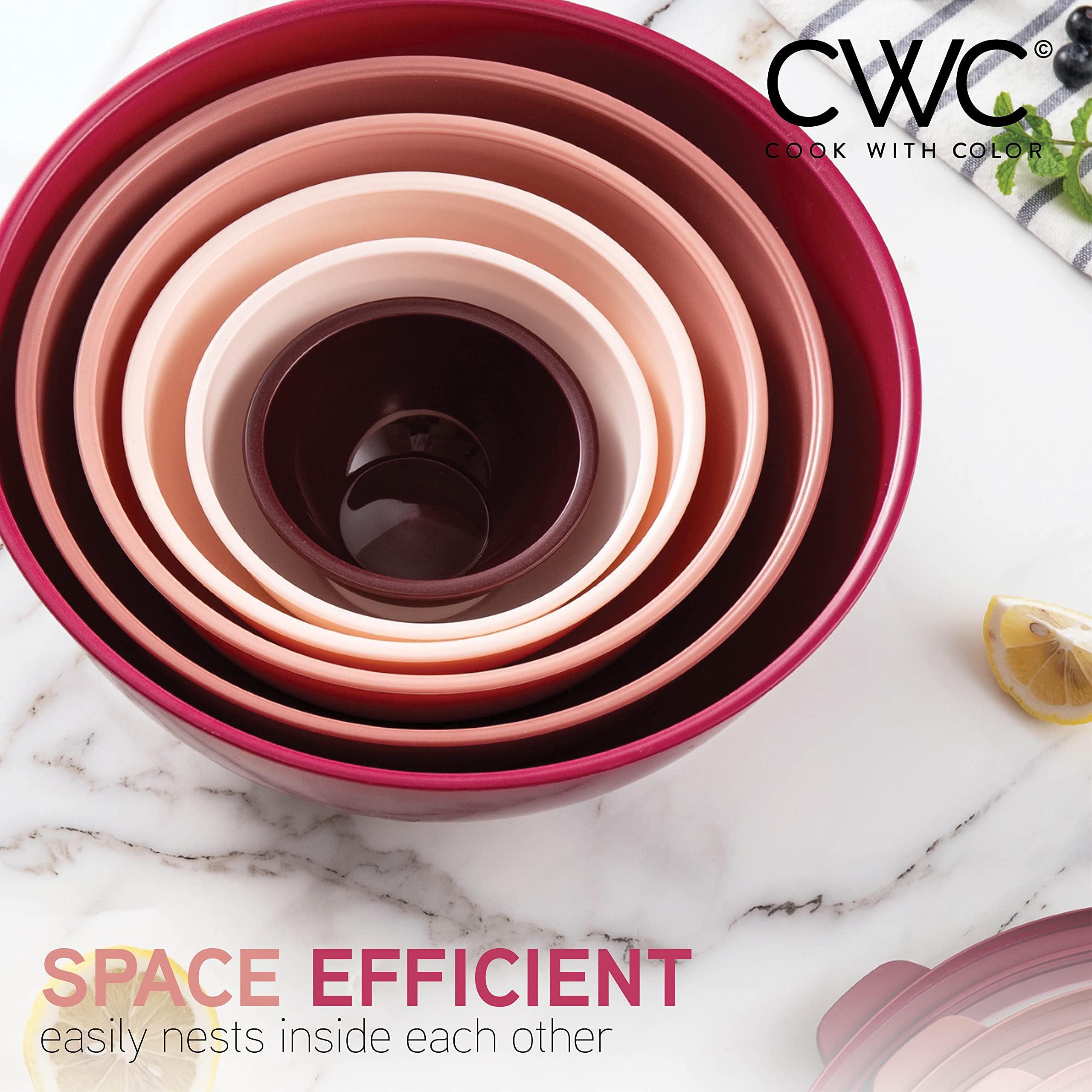 COOK WITH COLOR rose bowls demonstrate microwave safe use in kitchen