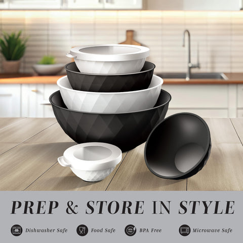 COOK WITH COLOR nesting bowls nest together to save space and simplify storage