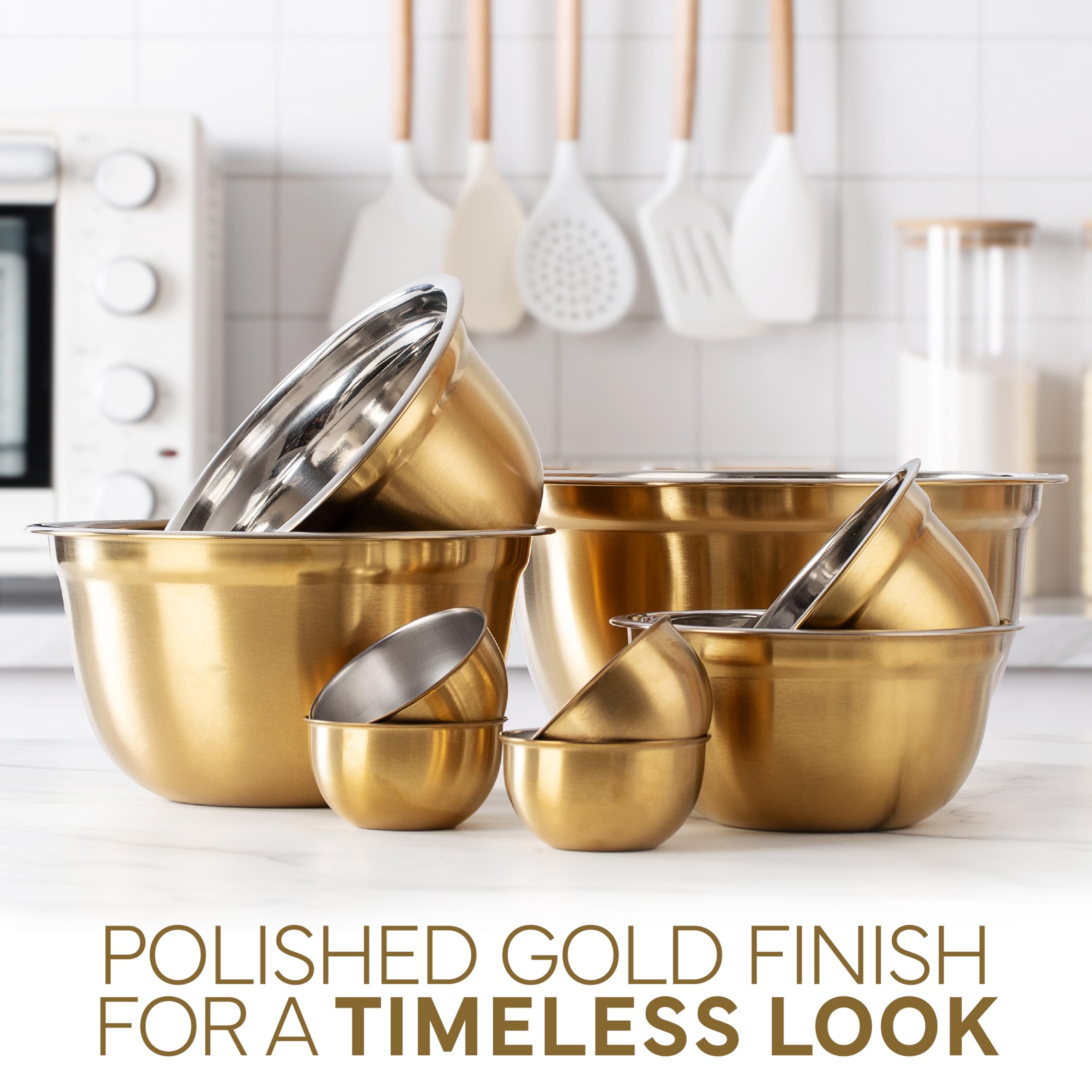 Cook With Color nesting design bowls save cabinet space and simplify kitchen organization.