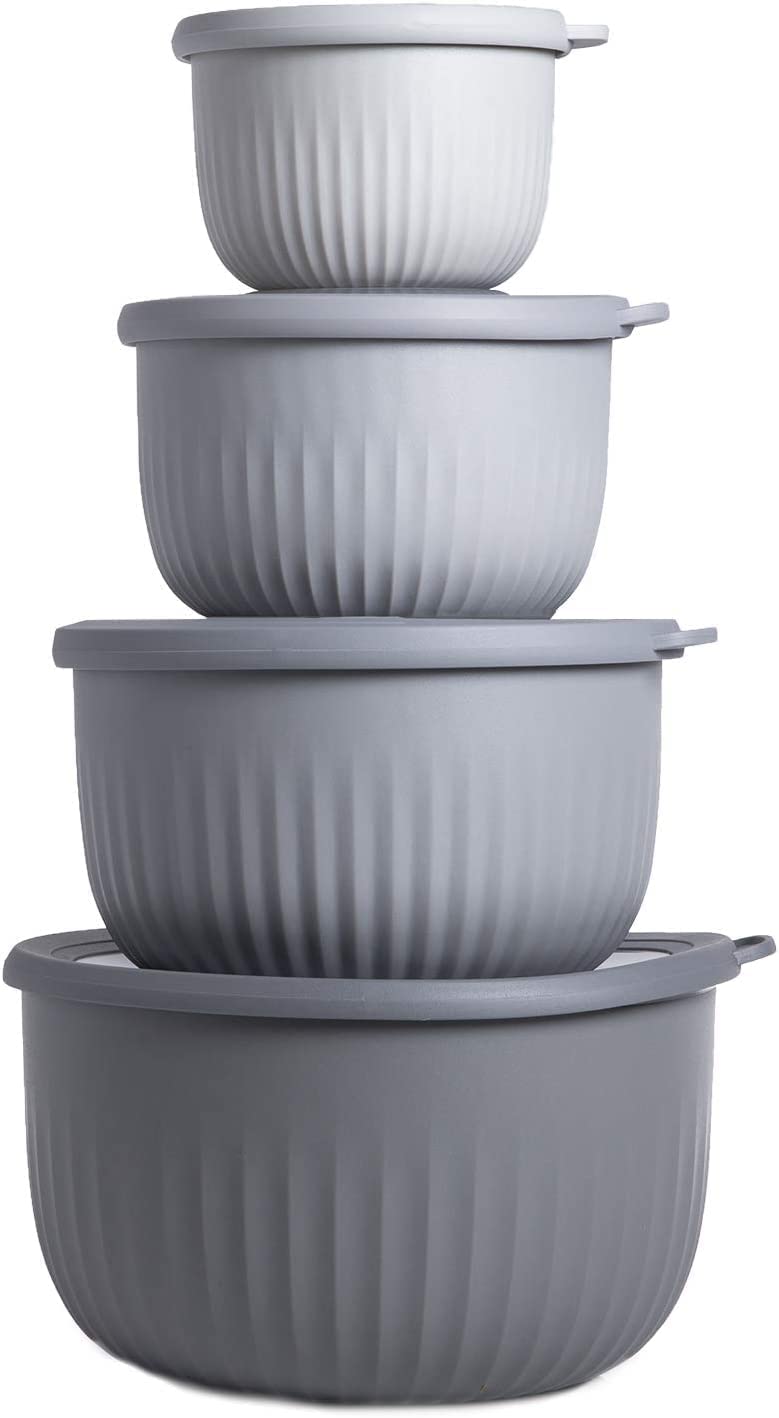 COOK WITH COLOR prep bowls with lids stacked neatly for organized kitchen prep