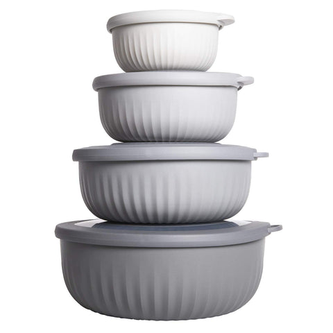 COOK WITH COLOR prep bowls with lids 8-piece set for organized cooking.