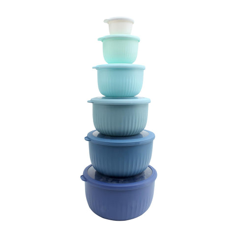 Cook With Color prep bowls set with nesting for compact storage.