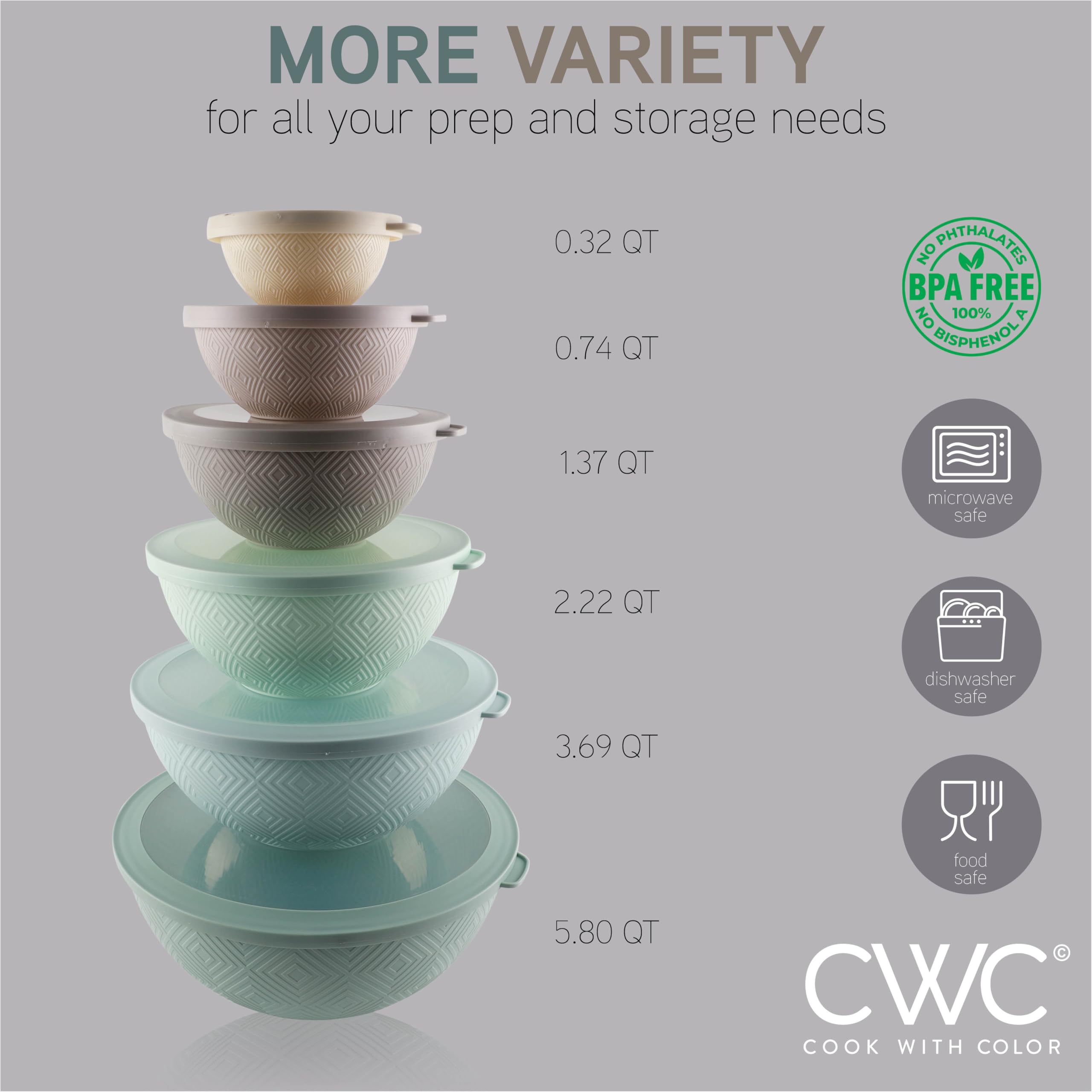 COOK WITH COLOR rhombus design bowls add modern style and organization