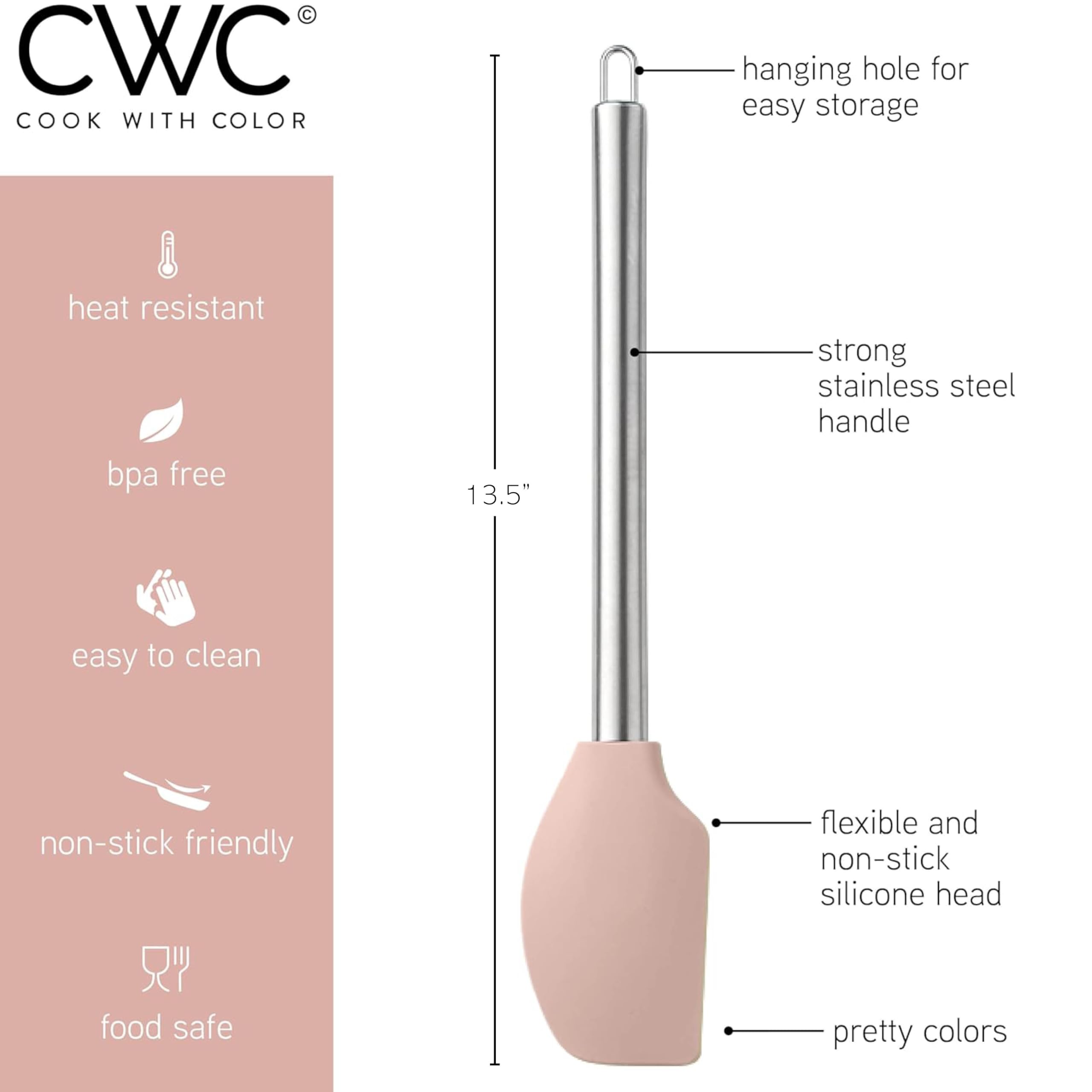 COOK WITH COLOR serving-mixing-spoon rose versatile for stirring and serving