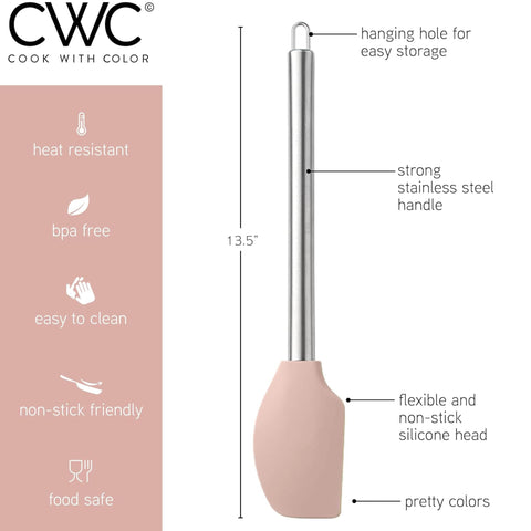 COOK WITH COLOR serving-mixing-spoon rose versatile for stirring and serving