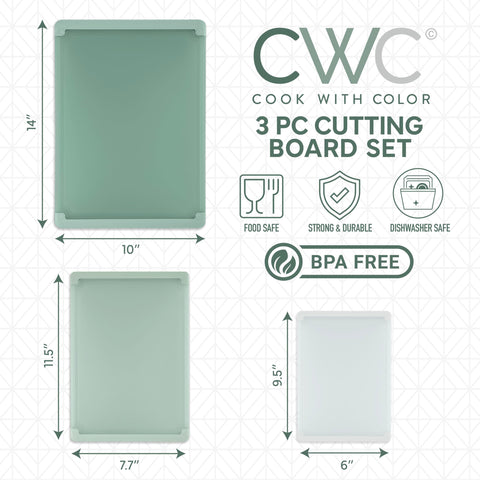 Cook with Color set of three cutting boards adds versatility for all prep tasks