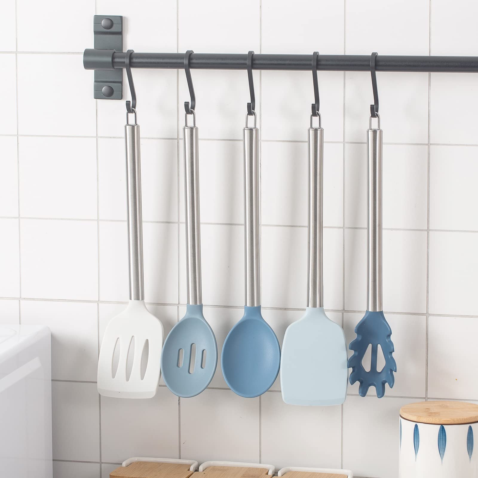 Cook With Color silicone set displayed on countertop for easy access