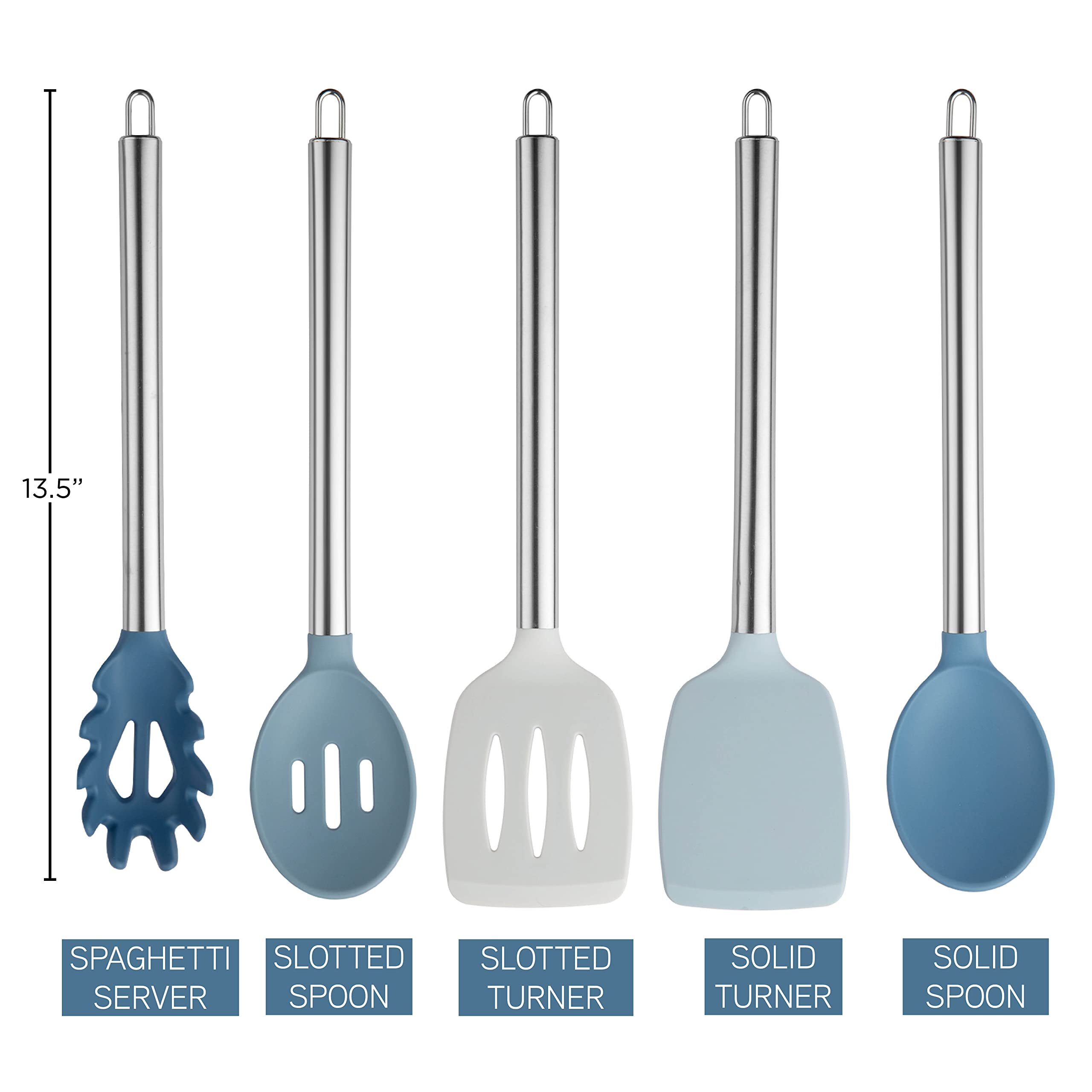 Cook With Color silicone slotted turner designed for safer flipping