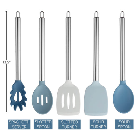 Cook With Color silicone slotted turner designed for safer flipping