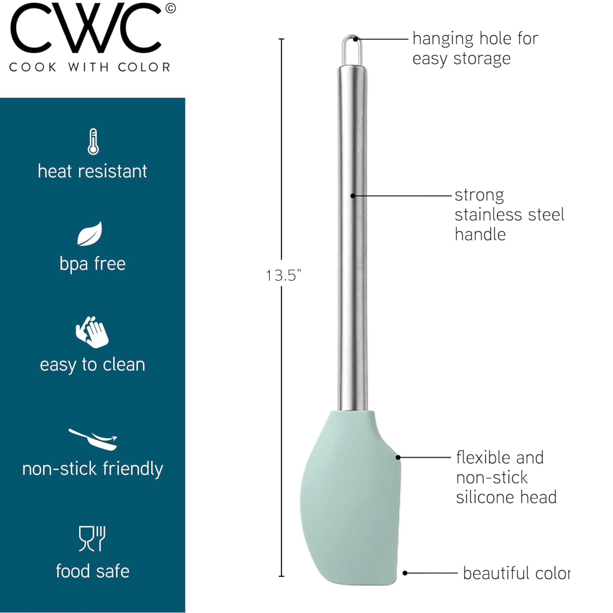 Cook With Color silicone slotted turner combines control and easy cleanup