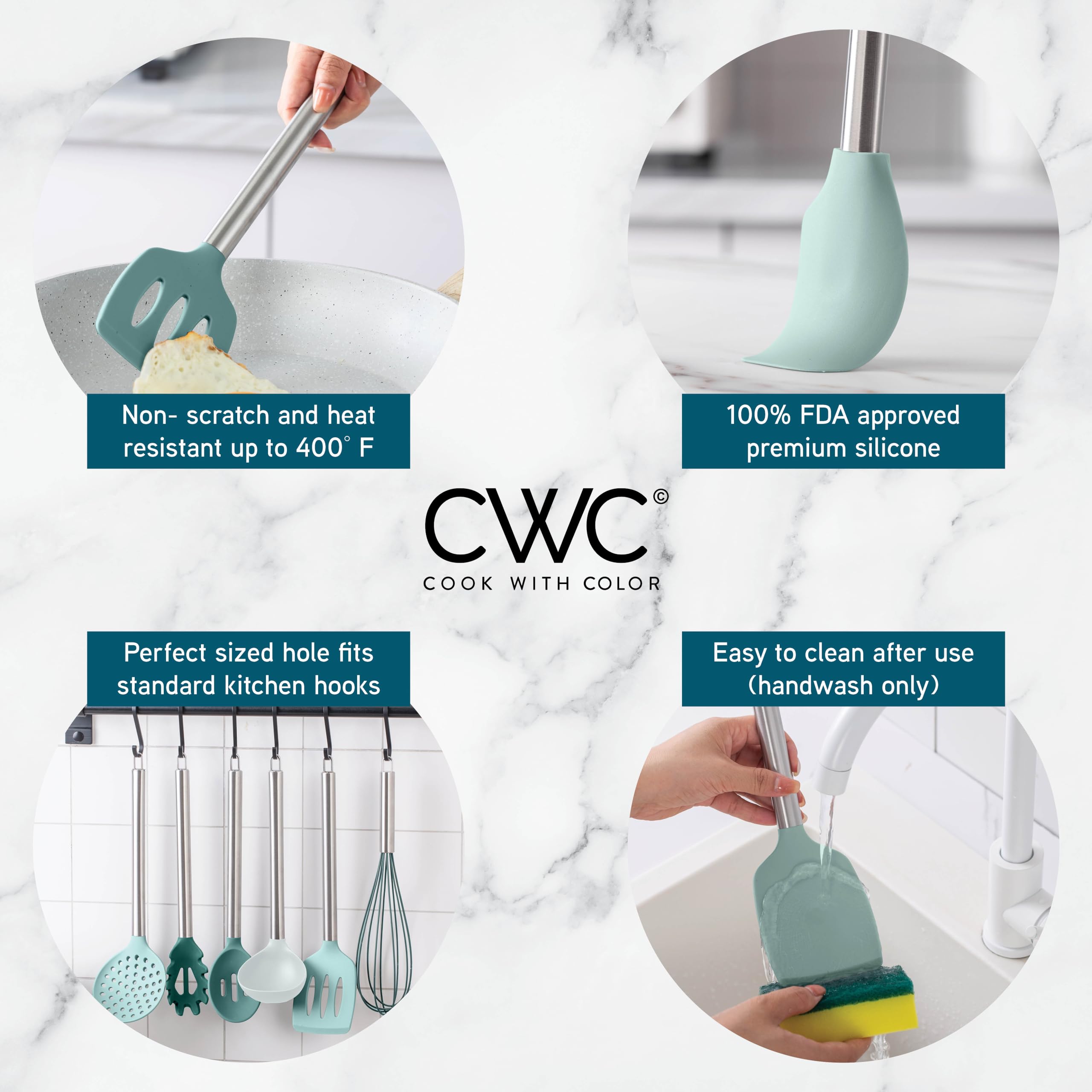 Cook With Color spaghetti spoon aids serving pasta without clumping