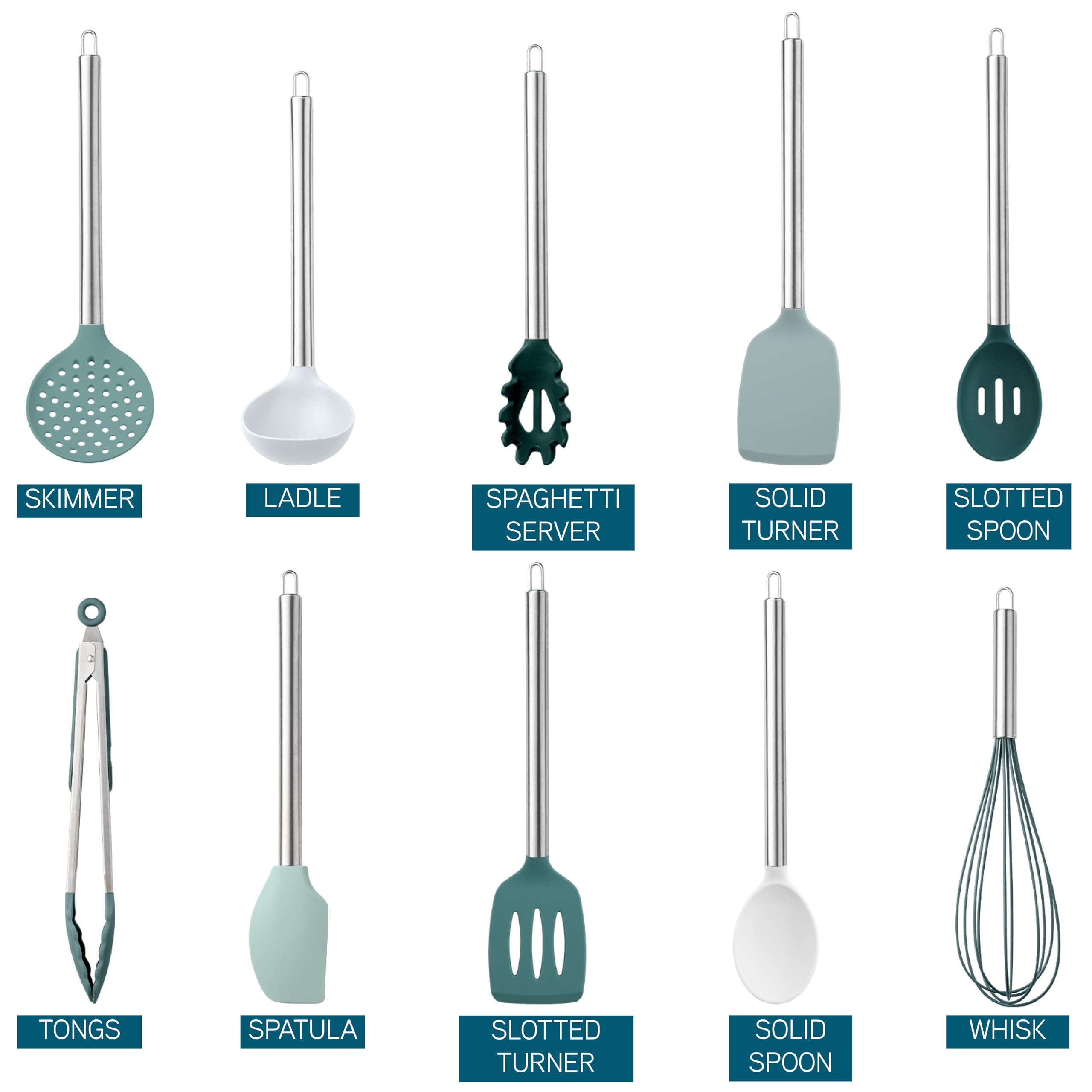 Cook With Color silicone turner designed for gentle flipping and heat protection