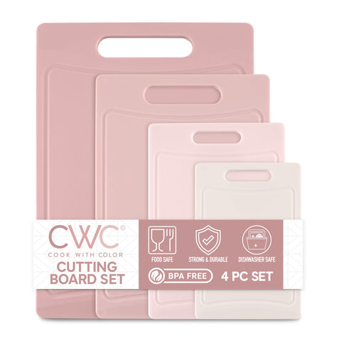 COOK WITH COLOR small pink cutting board with non-slip base for precise chopping