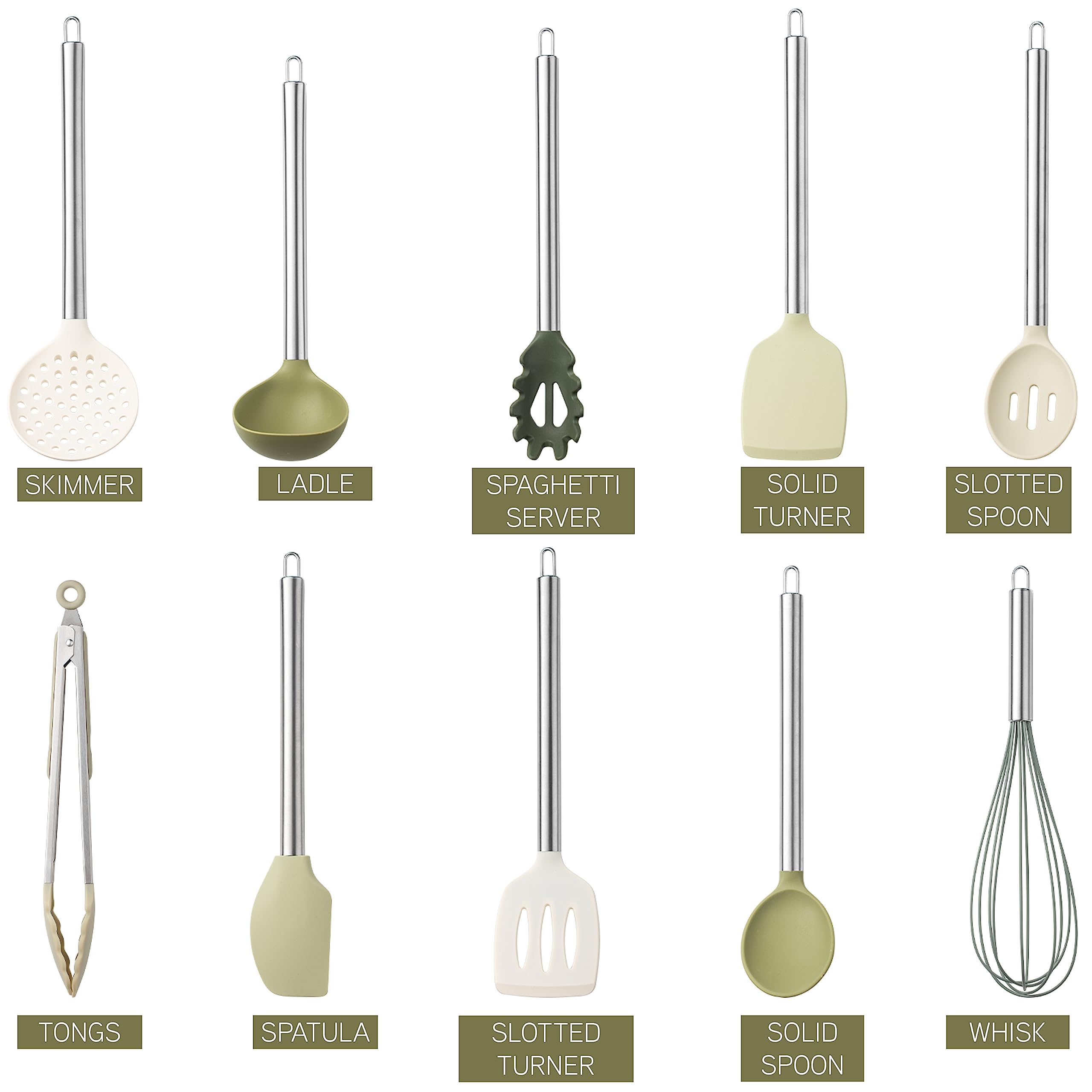 COOK WITH COLOR silicone turner keeps pans scratch free while flipping.