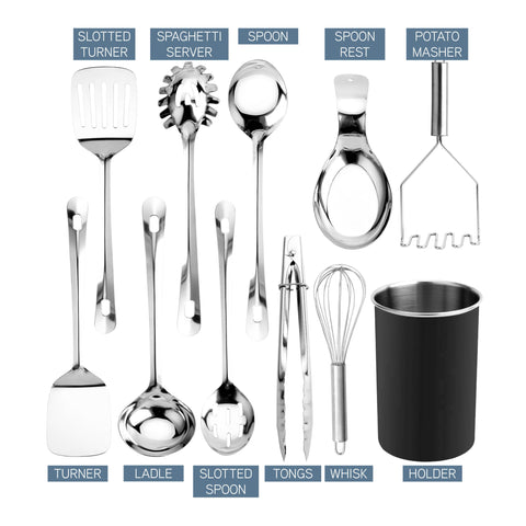 COOK WITH COLOR serving spoons with mirror finish enhance table presentation