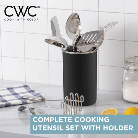 COOK WITH COLOR spaghetti server in stainless steel helps serve pasta neatly