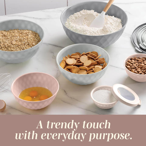 Cook With Color bowls in varied capacities suit cooking tasks.