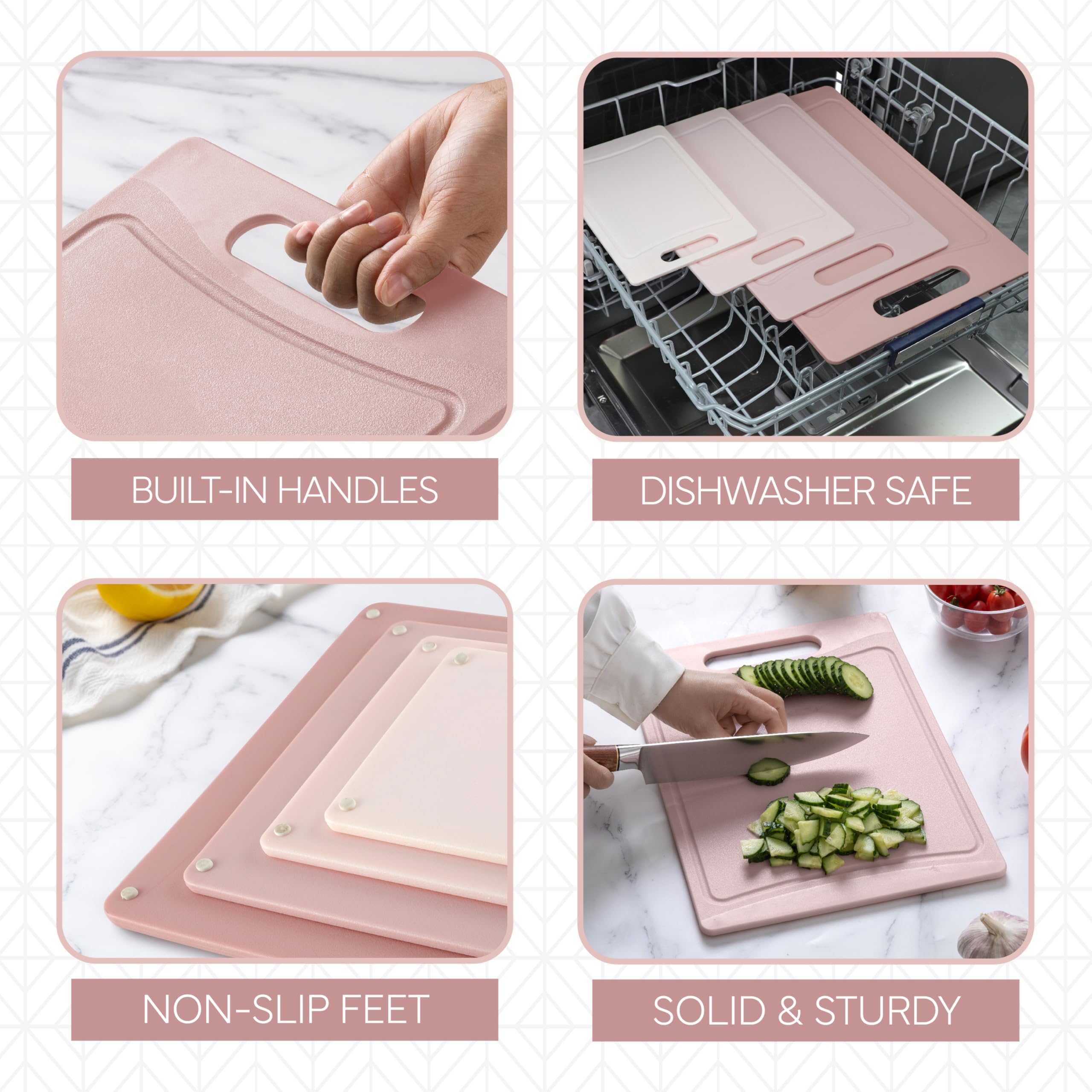 COOK WITH COLOR XL pink board with non-slip surface for big tasks
