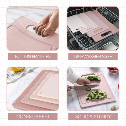 COOK WITH COLOR XL pink board with non-slip surface for big tasks