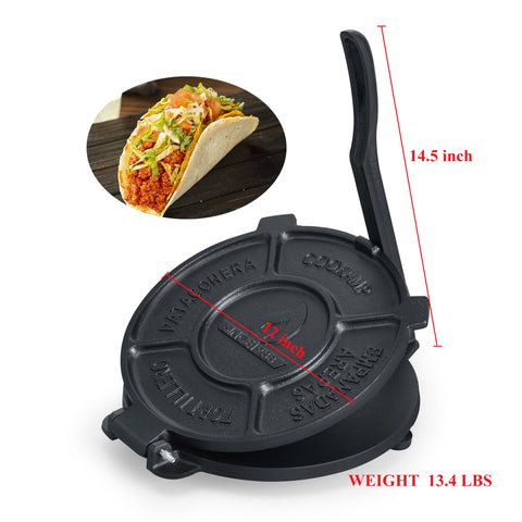 Cookamp tortilla press flat plates in action producing consistent tortillas