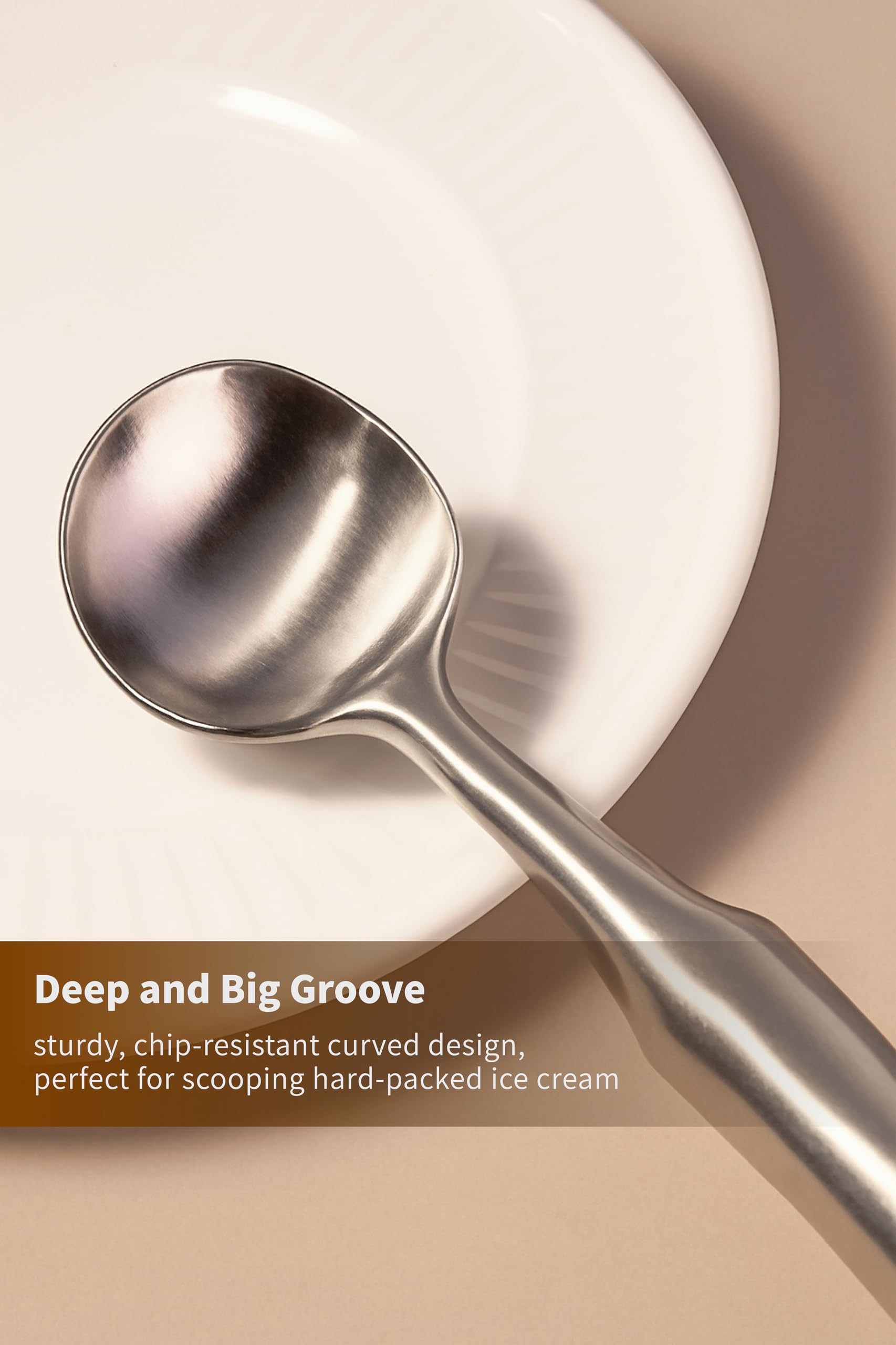 cookeep non-stick surface ice cream scoop cleans with ease