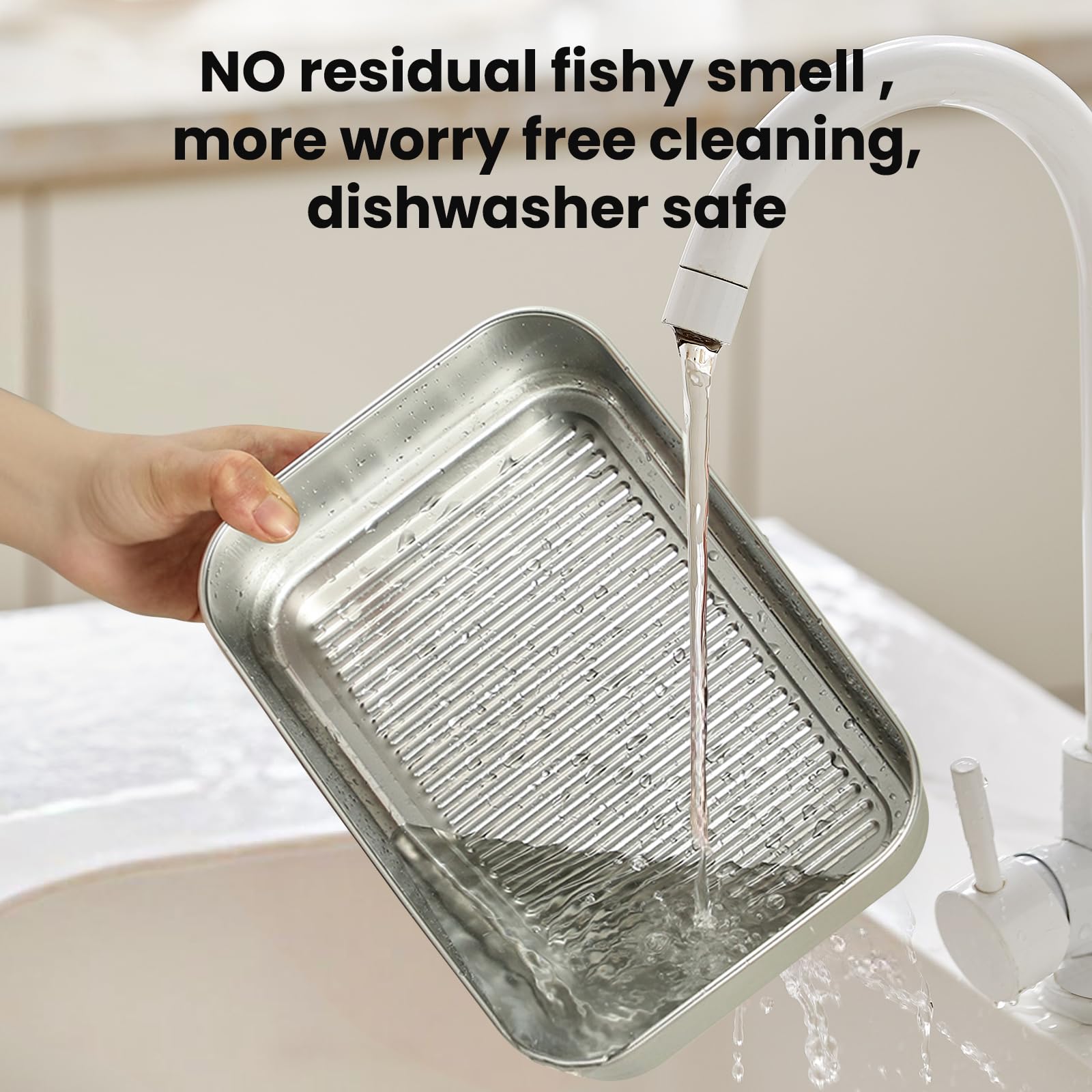Cookeep stainless steel snack container shown dishwasher-safe for effortless cleanup.