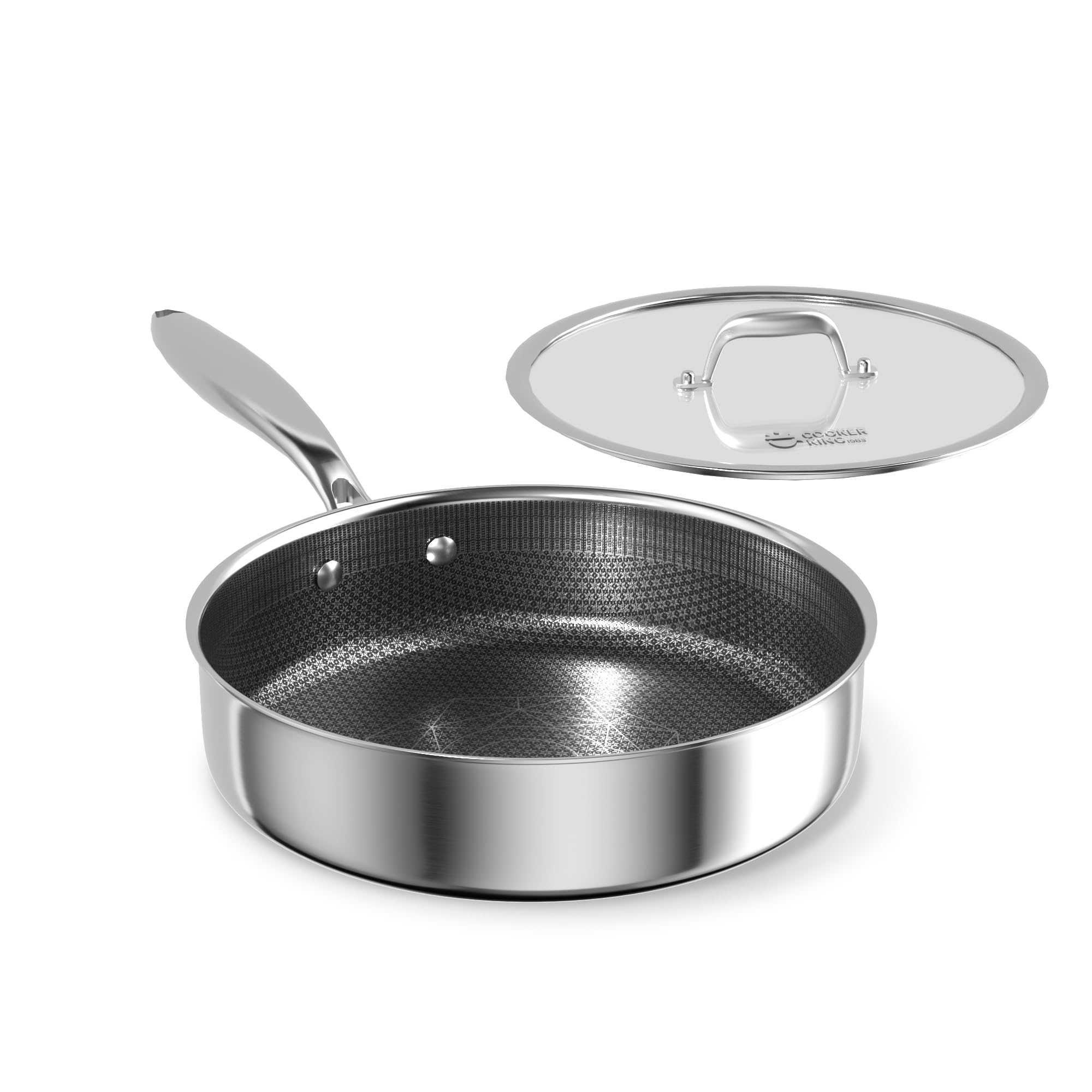 Cooker King 3.6 qt saute pan base with ceramic coating preserves pure flavors during cooking