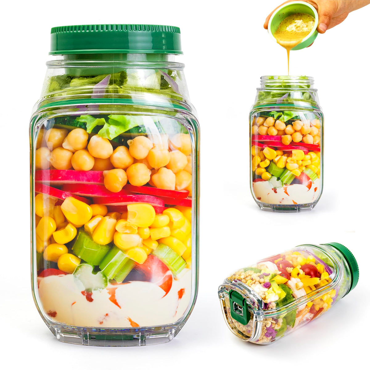 Cookeraa Salad Pod with side-opening lid for quick, mess-free lunches.