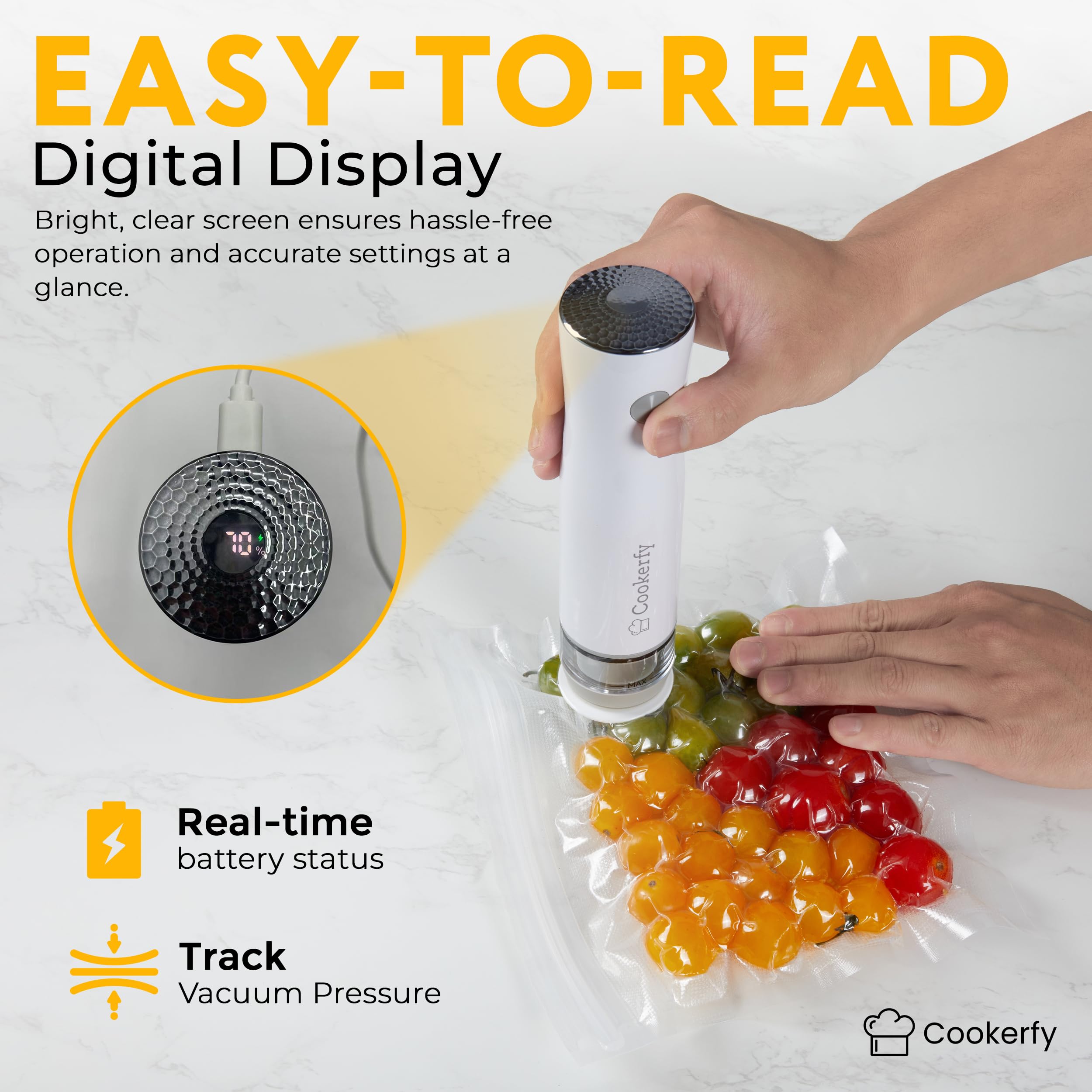 Detachable liquid tank on Cookerfy sealer for easy cleaning.