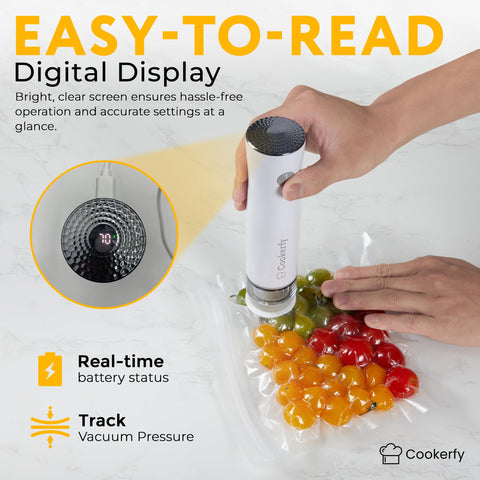 Detachable liquid tank on Cookerfy sealer for easy cleaning.