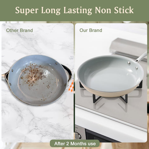 Cookersway ceramic nonstick 11-inch fry pan delivers even searing across larger meals.