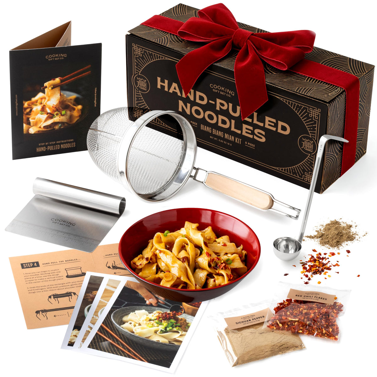 Cooking Gift Set noodle basket strainer with wooden handle for quick draining noodles