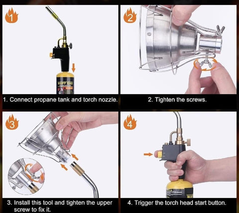 Cooking Torch Attachment features heat-resistant mesh for safer, controlled flame contact with food.