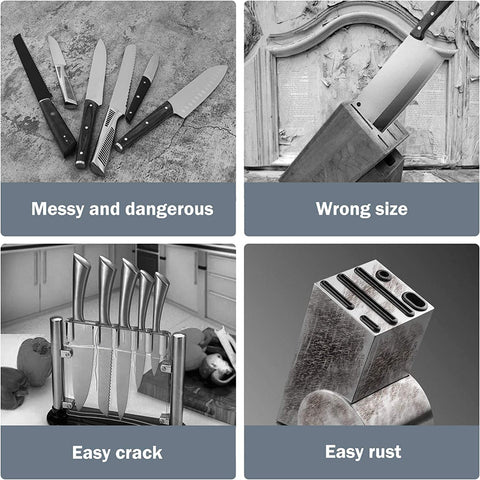 Cookit knife block with scissors slot keeps scissors handy on the counter