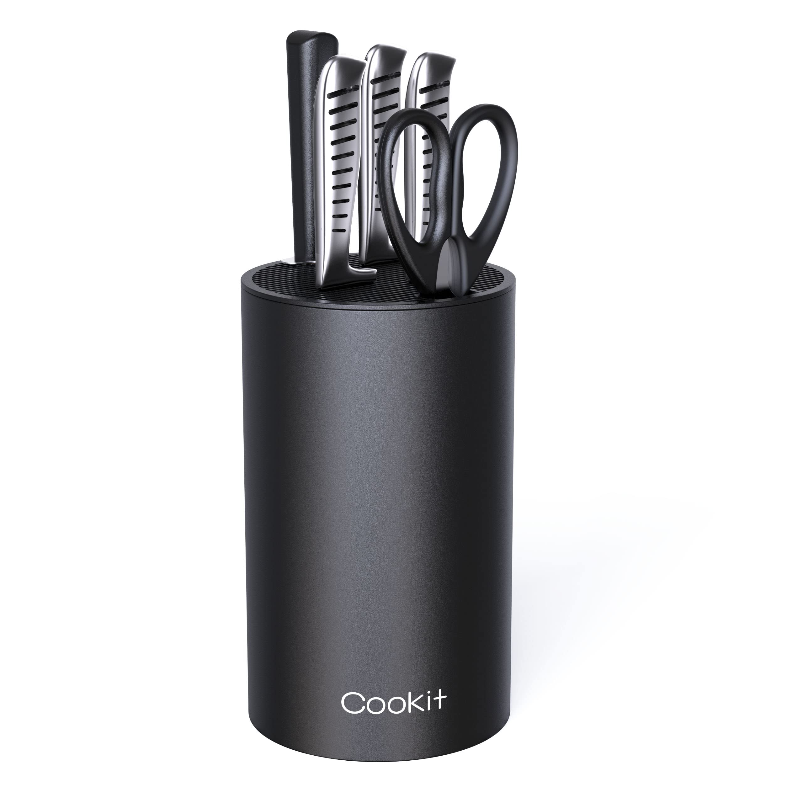 Cookit universal round knife block top with space-saving design for compact kitchens