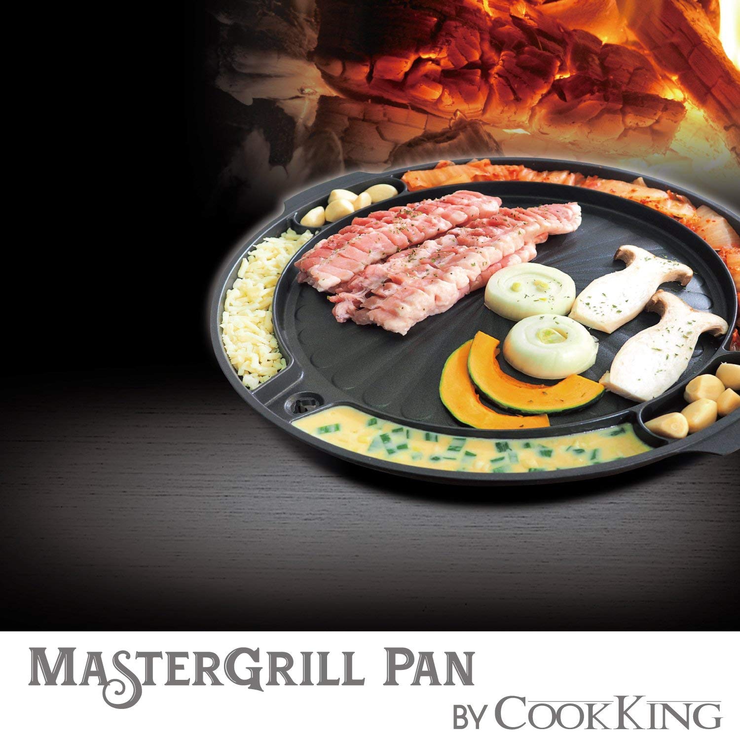 COOKKING Master Grill Pan cast aluminum highlights durability and even heat