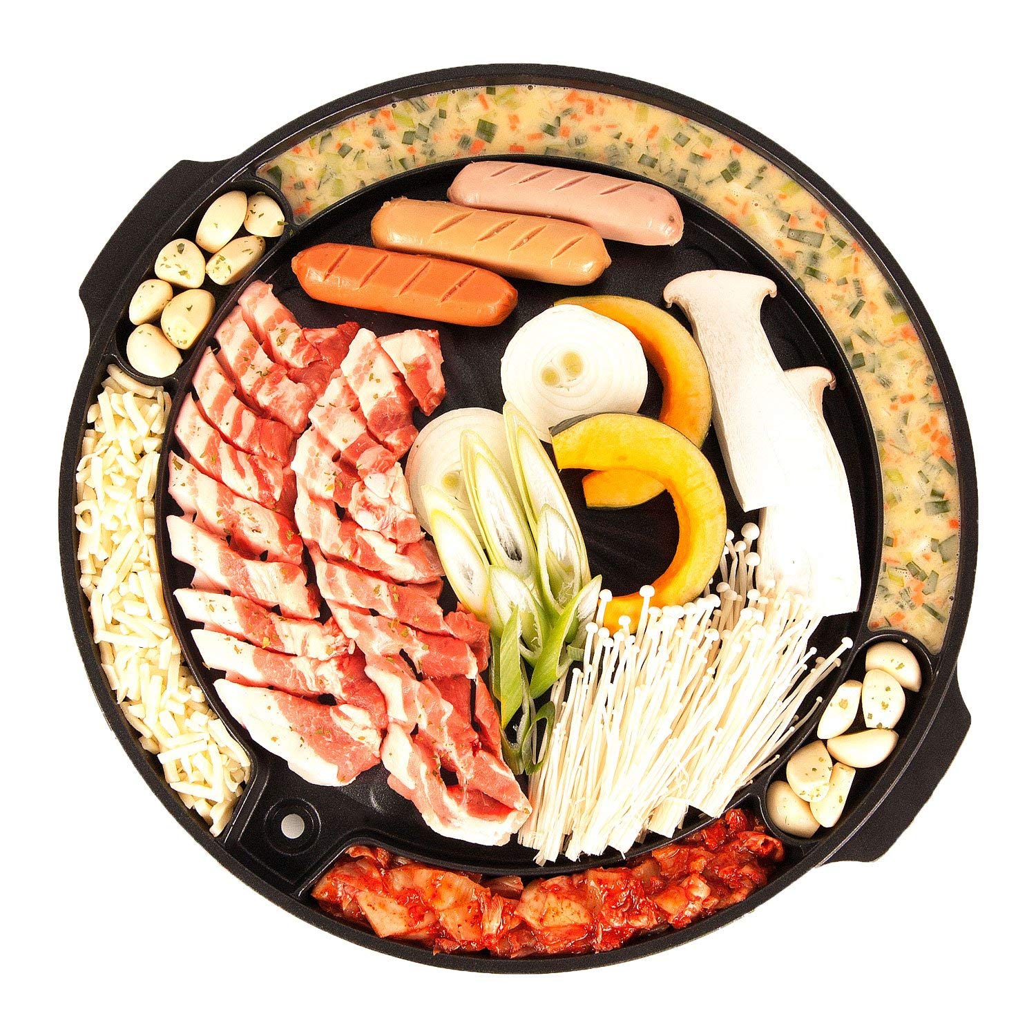 COOKKING Master Grill Pan shows grease draining system reducing excess fat during cooking